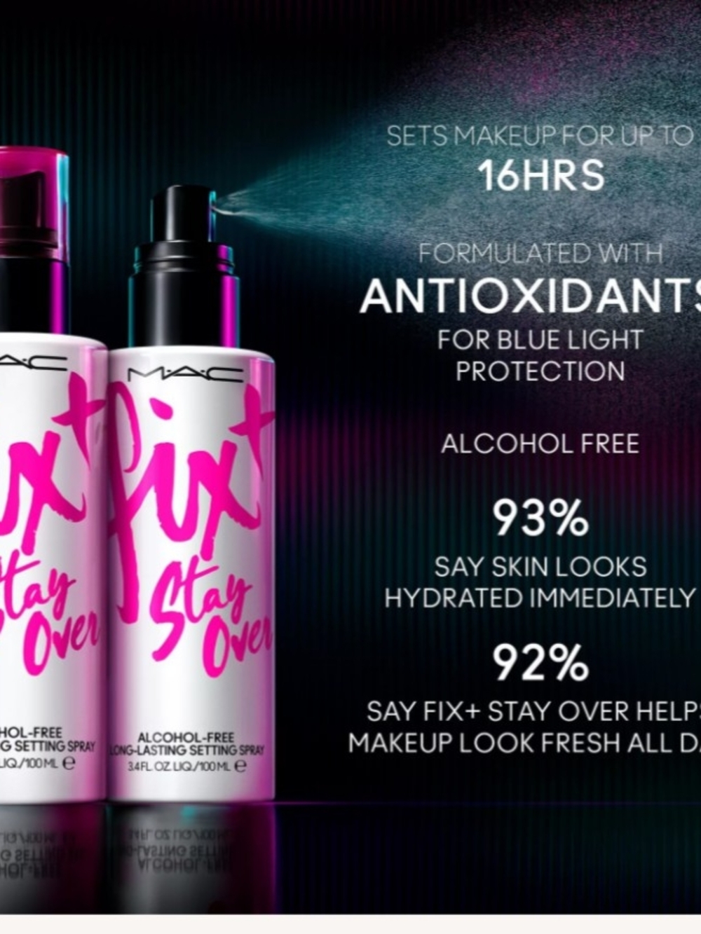 MAC Cosmetics Fix+ Stay Over Long-Lasting Setting Spray Travel Size BNIB